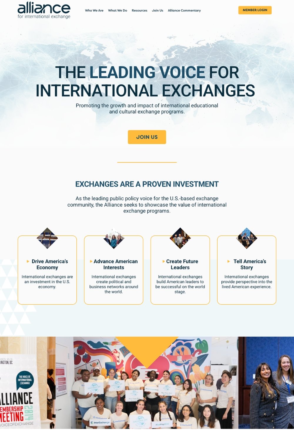Alliance for International Exchange website